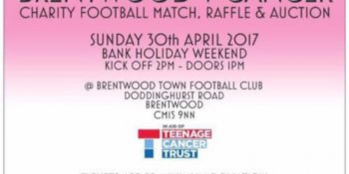 Camlar Sponsor Brentwood V Cancer Charity Football for Teenage Cancer Trust